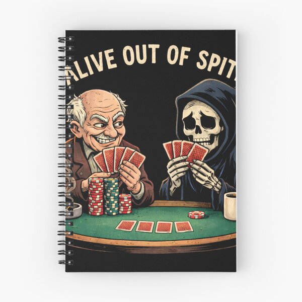 Item preview, Alive Out Of Spite – Funny Old Age Humor Grim Reaper Cartoon Design designed and sold by Endthedisease.