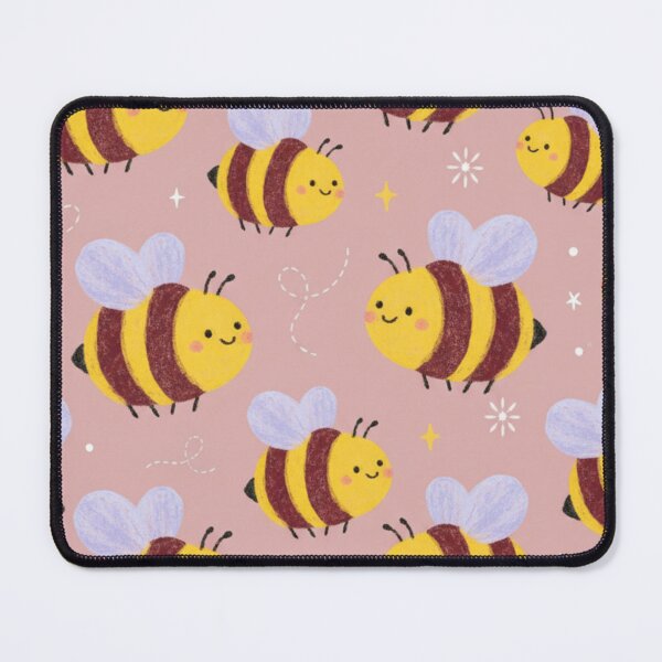Item preview, Kawaii Bee Pattern on Pink Background – Sweet Spring Design designed and sold by HeyHas.