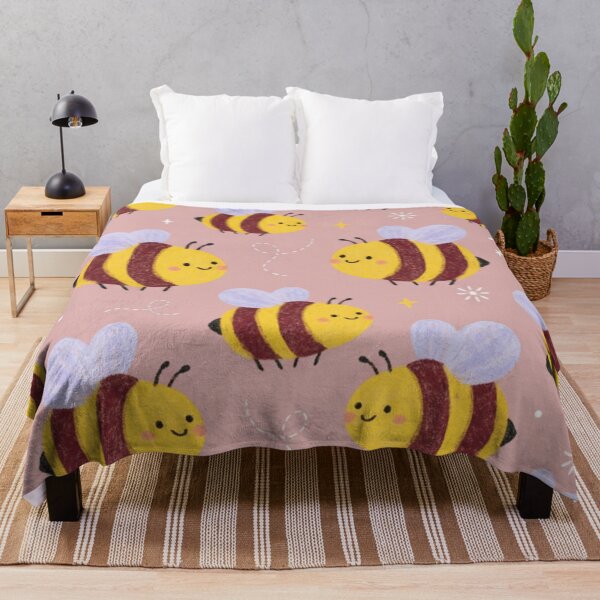 Item preview, Kawaii Bee Pattern on Pink Background – Sweet Spring Design designed and sold by HeyHas.