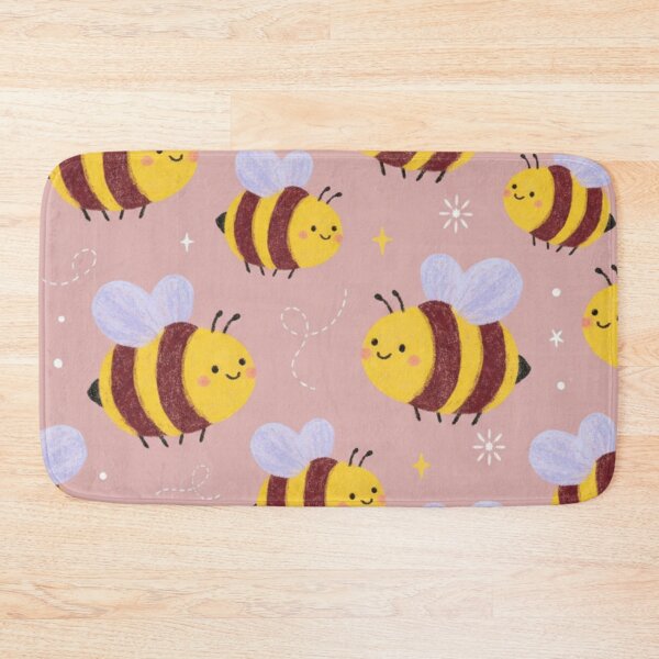 Item preview, Kawaii Bee Pattern on Pink Background – Sweet Spring Design designed and sold by HeyHas.