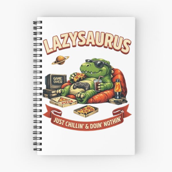 Item preview, Lazysaurus - Dinosaurio gamer divertido que se relaja con pizza y juegos designed and sold by Barkashow.