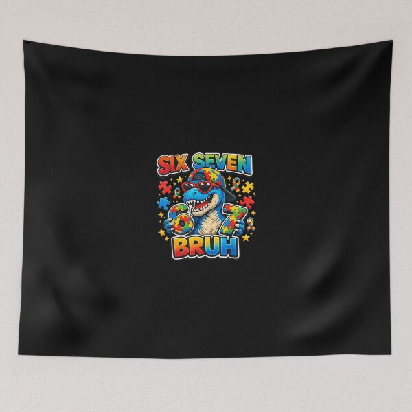 Item preview, Six Seven Bruh 67 Autism Awareness Dinosaur  designed and sold by tratakos.