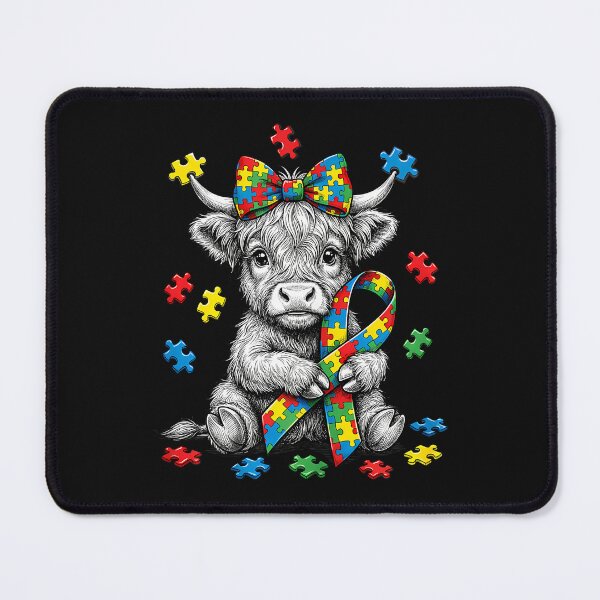 Item preview, Autism Awareness Support Highland Cow Lover designed and sold by tratakos.
