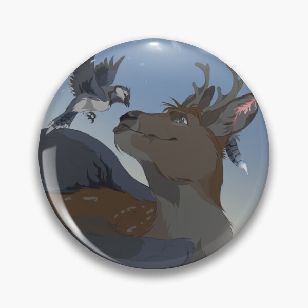 Item preview, Fantasy Deer with Bluejay at Sunset designed and sold by JaybirdArtCreations.