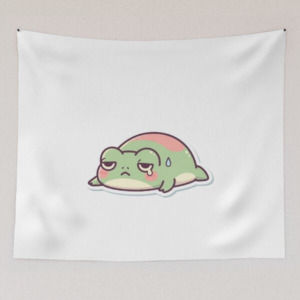 Item preview, Sad Frog Mood – Relatable Kawaii Frog Sticker designed and sold by MongOficial.