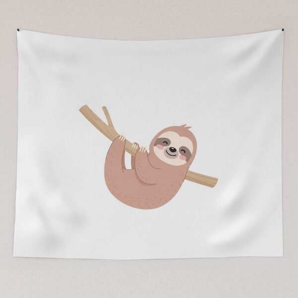 Item preview, Cute Hanging Sloth – Kawaii Lazy Sloth Sticker designed and sold by MongOficial.