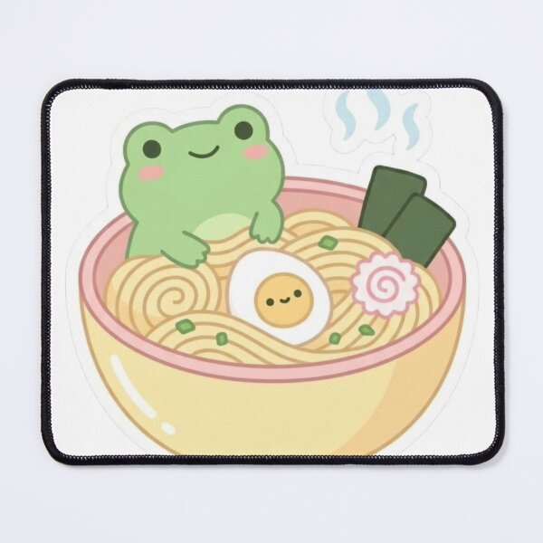 Item preview, Cute Frog Sitting in Ramen Bowl designed and sold by aurshop.