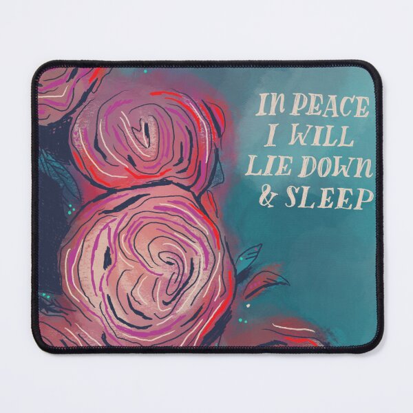 Item preview, in peace i will lie down and sleep pink flowers designed and sold by kristinsosadesign.