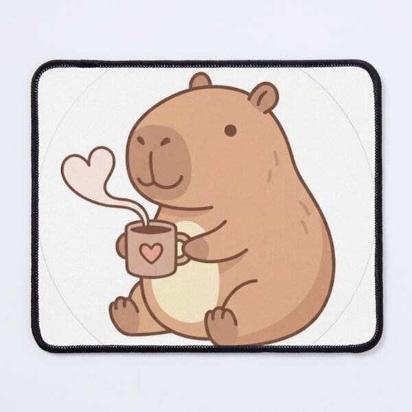 Item preview, Cute Capybara Drinking Coffee Illustration designed and sold by aurshop.