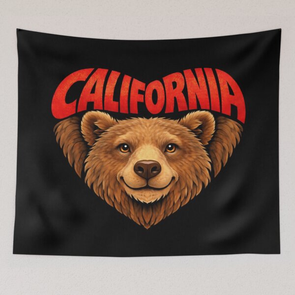 Item preview, California - Grizzly Bear Heart Shape designed and sold by Myra365Art.