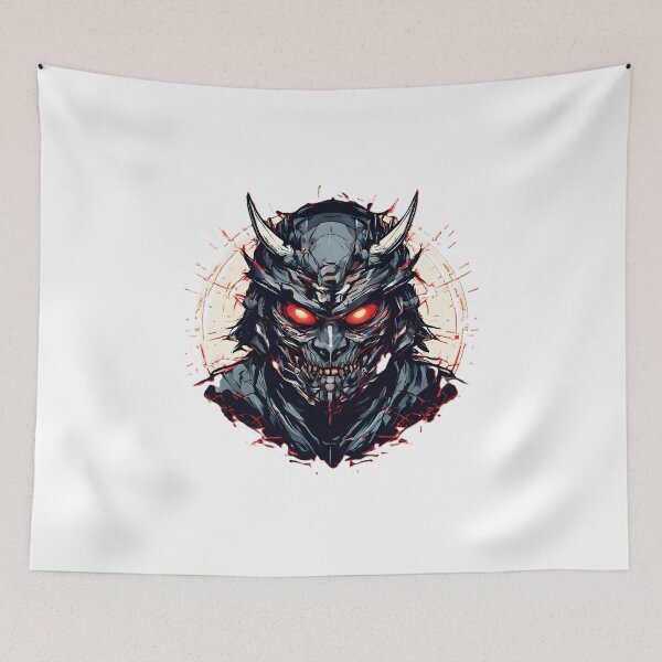 Item preview, Japanese Samurai Mask Tattoo Style Graphic - 2 designed and sold by RELAX STATION.