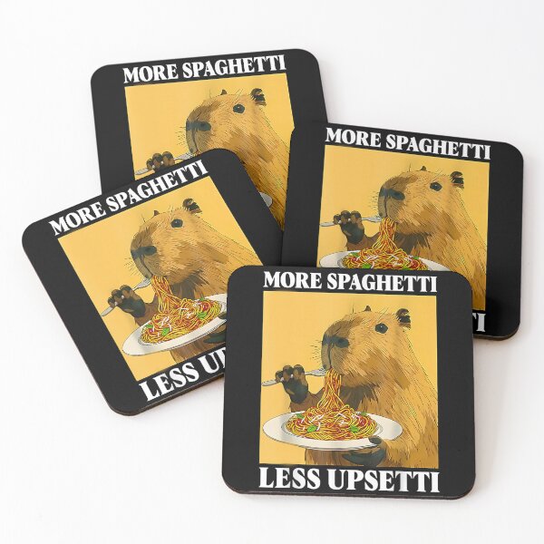 Item preview, Funny More Spaghetti Less Upsetti Capybara Eating Pasta designed and sold by SylviaLane12.