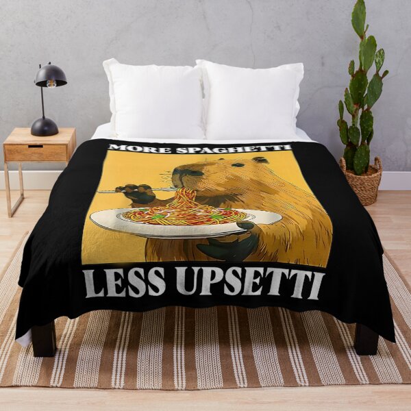 Item preview, Funny More Spaghetti Less Upsetti Capybara Eating Pasta designed and sold by SylviaLane12.
