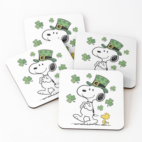 Item preview, Snoopy  Woodstock Lucky Shamrocks designed and sold by ImaginableAI.