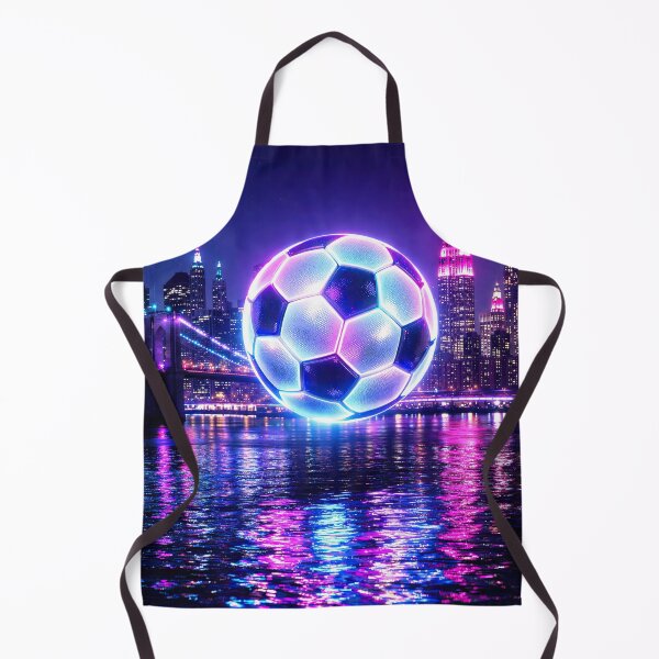 Item preview, Giant Neon Soccer Ball Over City Skyline designed and sold by BrickByDream.