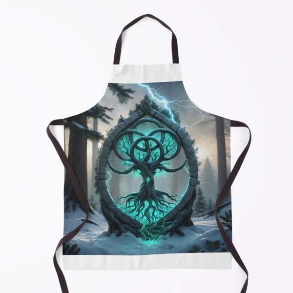 Item preview, Wildwarden Arboreal Sigil Dawn Snow Glow Fantasy Emblem Art designed and sold by Falconwolf.