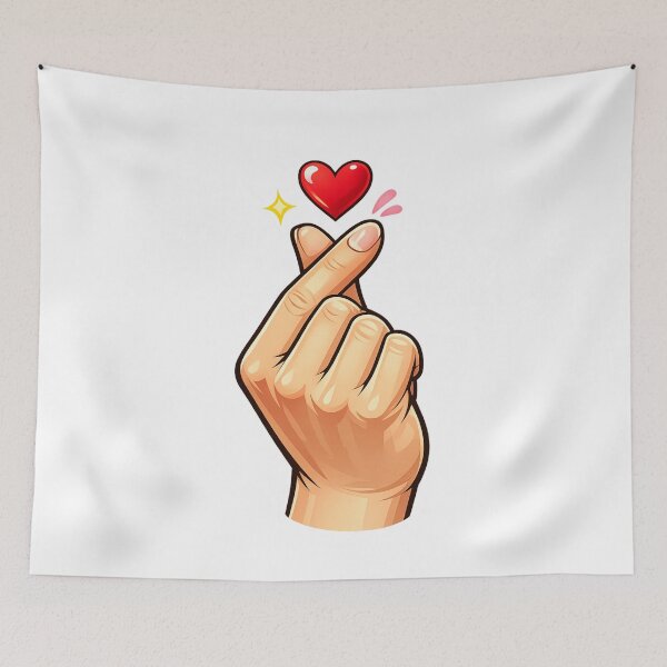 Item preview, Cute K-Pop Finger Heart Korean Love Gesture designed and sold by syvalisno.