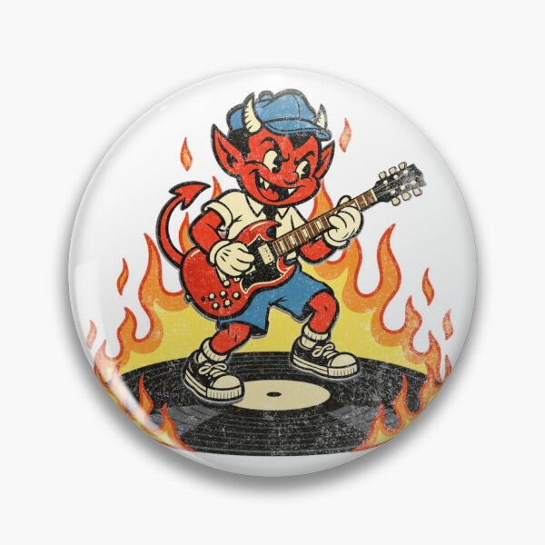 Item preview, Devil in School Uniform Playing Guitar — Flaming Vinyl designed and sold by Nacho Average Designs.