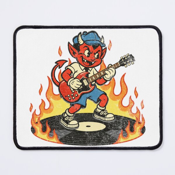 Item preview, Devil in School Uniform Playing Guitar — Flaming Vinyl designed and sold by Nacho Average Designs.