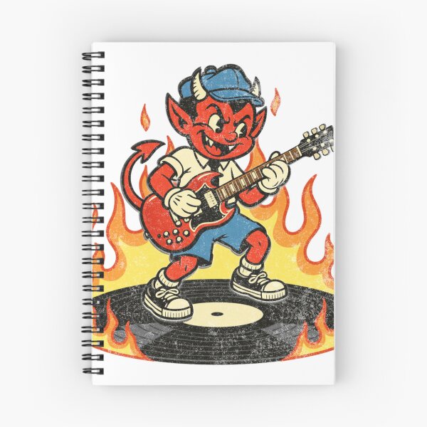 Item preview, Devil in School Uniform Playing Guitar — Flaming Vinyl designed and sold by Nacho Average Designs.