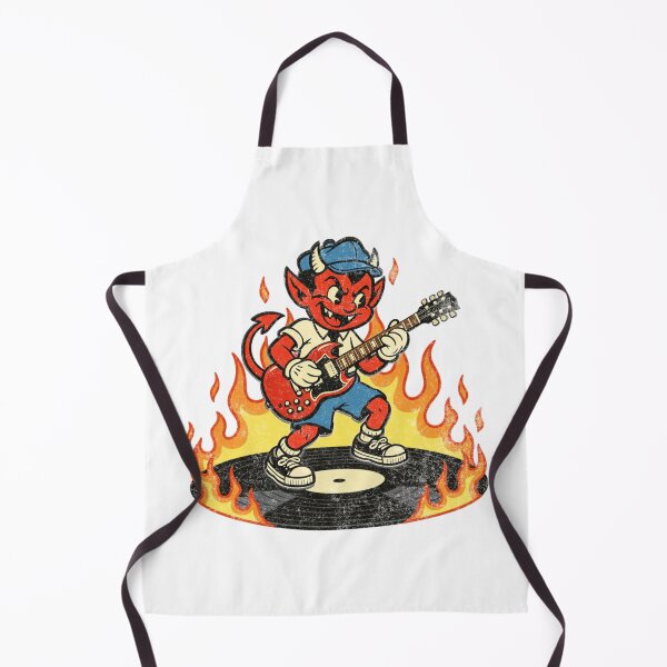 Item preview, Devil in School Uniform Playing Guitar — Flaming Vinyl designed and sold by Nacho Average Designs.