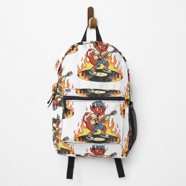 Item preview, Devil in School Uniform Playing Guitar — Flaming Vinyl designed and sold by Nacho Average Designs.