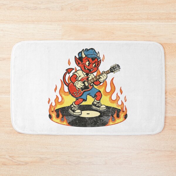 Item preview, Devil in School Uniform Playing Guitar — Flaming Vinyl designed and sold by Nacho Average Designs.