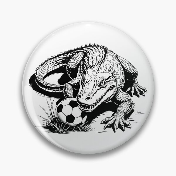 Artikelvorschau, Monochrome Krokodil-Fußballkunst – Ausdrucksstarke Fußballillustration entworfen und verkauft von PAPIRO SIGLO XXI.