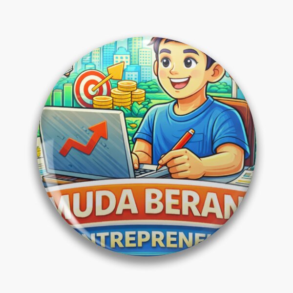 Item preview, Muda Berani Entrepreneur Sticker – Young Business Founder, Startup Mindset & Money Motivation Design designed and sold by Wander Pop Studio.