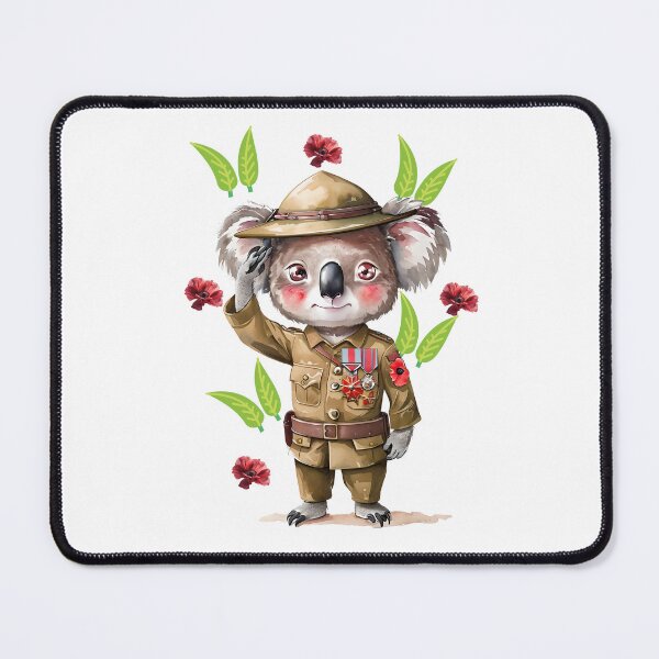 Item preview, Aussie Koala Soldier ANZAC Day Tribute Watercolor designed and sold by ArtisticDesignsbyLinda.