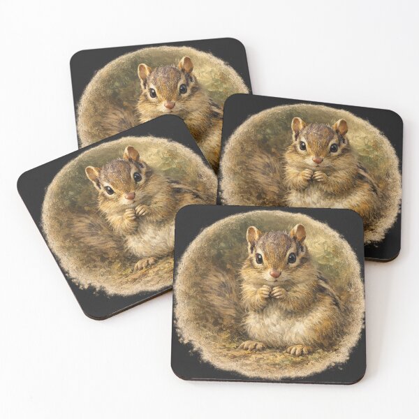 Item preview, Curious Woodland Chipmunk – Painterly Nature Portrait designed and sold by TheJoyfulPen.