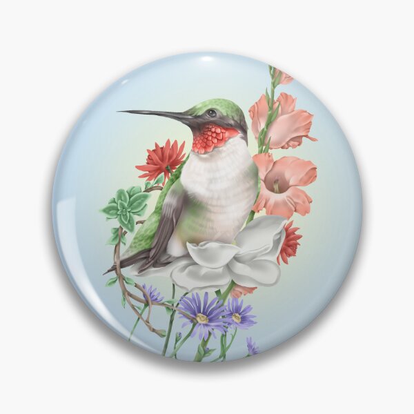 Item preview, Hummingbird Among Flowers designed and sold by JaybirdArtCreations.