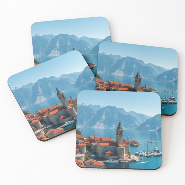 Item preview, Scenic Mediterranean Coastal Village and Yacht Harbor designed and sold by Jade Ado.