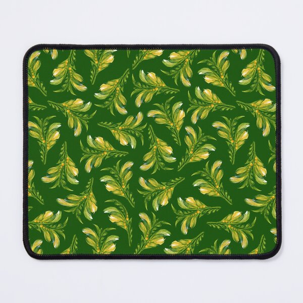 Item preview, Green leaves, floral pattern green, Petrykivka style designed and sold by Sunflower-7.