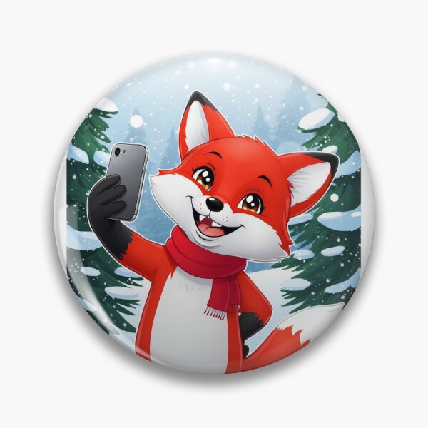 Item preview, Cute Red Fox Taking Selfie Winter Snow Kawaii Art designed and sold by Falconwolf.