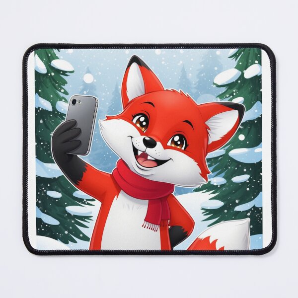 Item preview, Cute Red Fox Taking Selfie Winter Snow Kawaii Art designed and sold by Falconwolf.