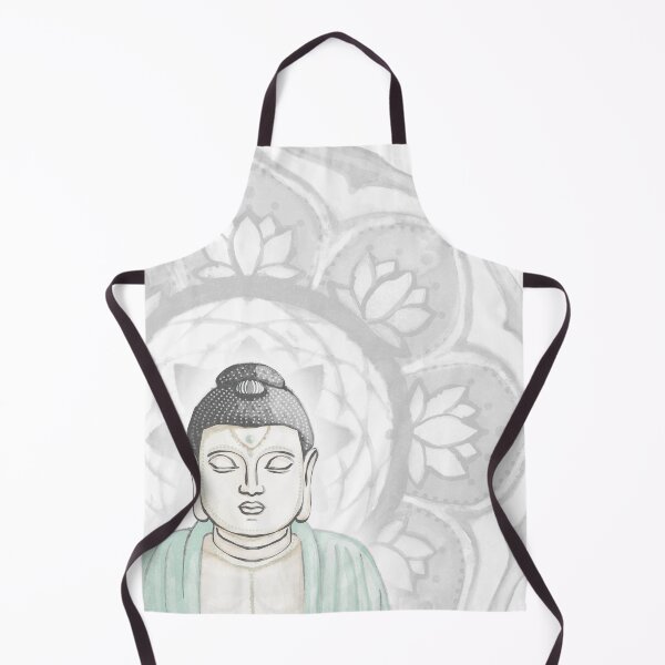 Item preview, Buddha Padma Watercolor - Dove Slate Mint - Fog Halo designed and sold by Irene Estelle.