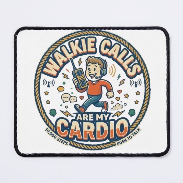 Item preview, Walkie Calls Are My Cardio - Funny Job Humor & Fitness Badge designed and sold by Wear Sculpt.