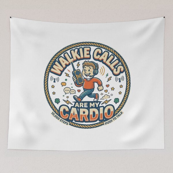 Item preview, Walkie Calls Are My Cardio - Funny Job Humor & Fitness Badge designed and sold by Wear Sculpt.