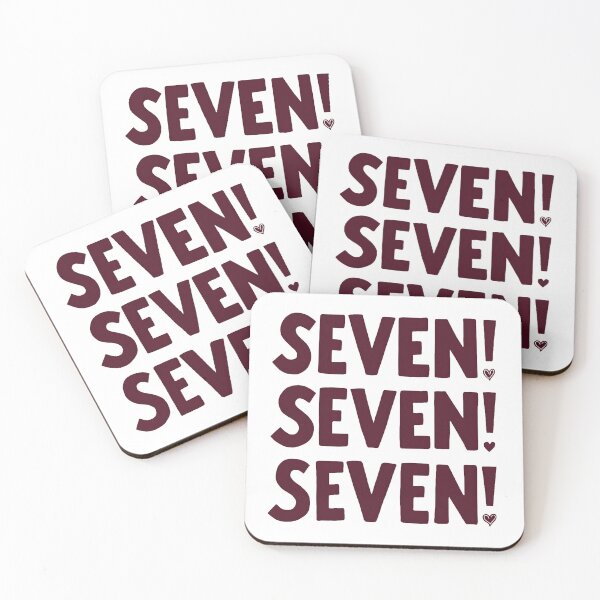 Item preview, SEVEN! SEVEN! SEVEN! – FRIENDS Inspired Quote with Hearts | Funny Pop‑Culture Sticker & Tee designed and sold by Nene's design.