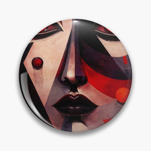 Item preview, Dark Geometric Woman Portrait With Red Eyes designed and sold by Apocryphalwar.