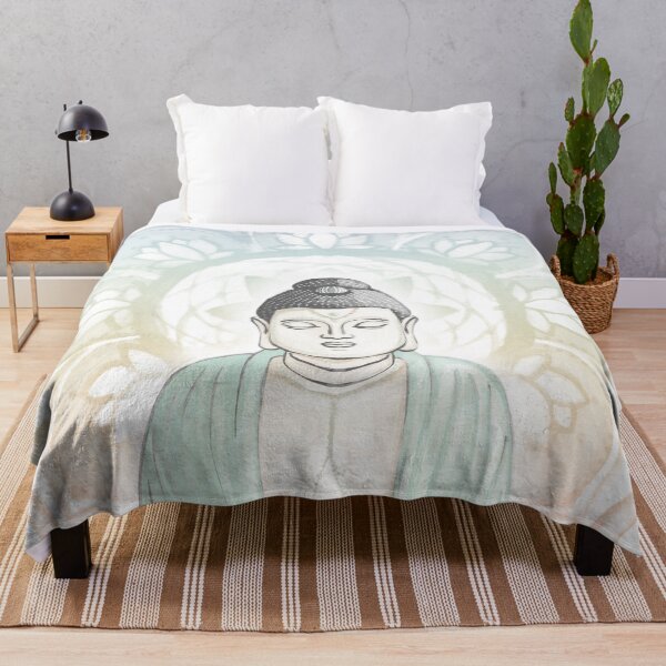 Item preview, Buddha Padma Watercolor - Dove Slate Mint - Rainbow Sorbet Halo designed and sold by Irene Estelle.