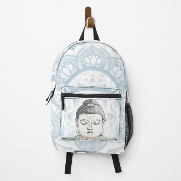 Item preview, Buddha Padma Watercolor - Dove Slate Mint - Sky Halo designed and sold by Irene Estelle.