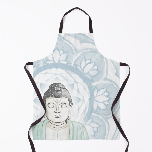 Item preview, Buddha Padma Watercolor - Dove Slate Mint - Sky Halo designed and sold by Irene Estelle.