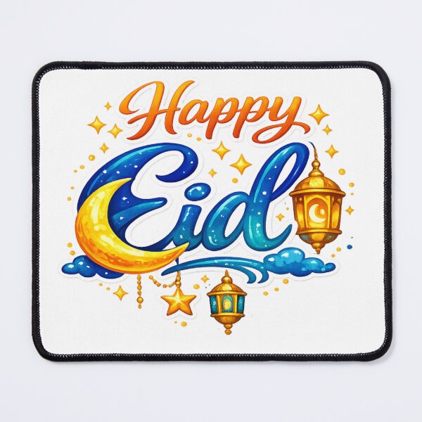 Item preview, Happy Eid Mubarak – Celebration Design with Crescent Moon and Lanterns designed and sold by sosservice.