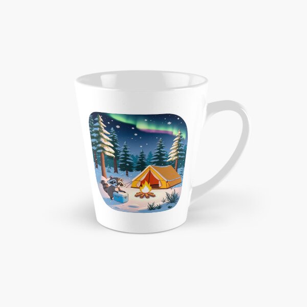 Item preview, Funny Raccoon Raiding Cooler Winter Camping Cartoon Art designed and sold by Falconwolf.