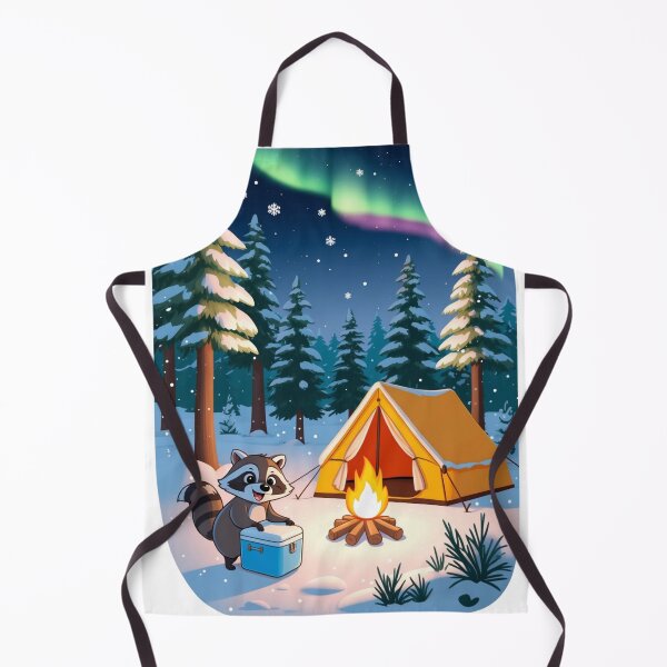 Item preview, Funny Raccoon Raiding Cooler Winter Camping Cartoon Art designed and sold by Falconwolf.
