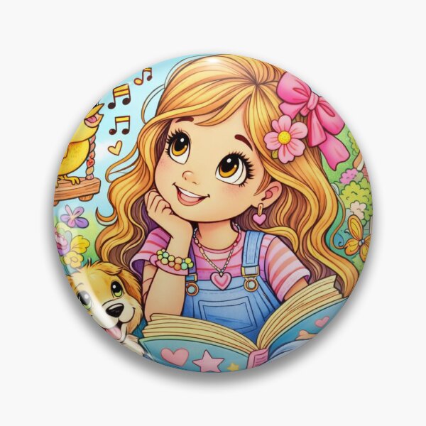 Aperçu de l'œuvre Une adorable petite fille raconte une histoire dans un jardin magique créée et vendue par NoteBTravel.