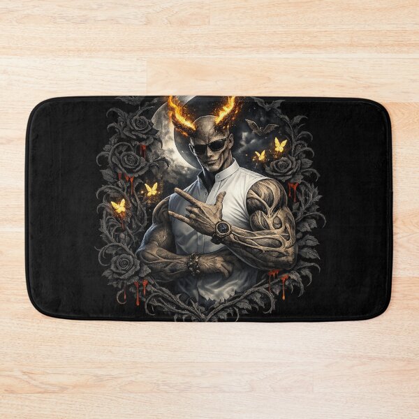 Item preview, Gothic Fire Horn Demon Skeleton – Dark Floral Moon Gothic Art Sticker designed and sold by CutePearlStudio.