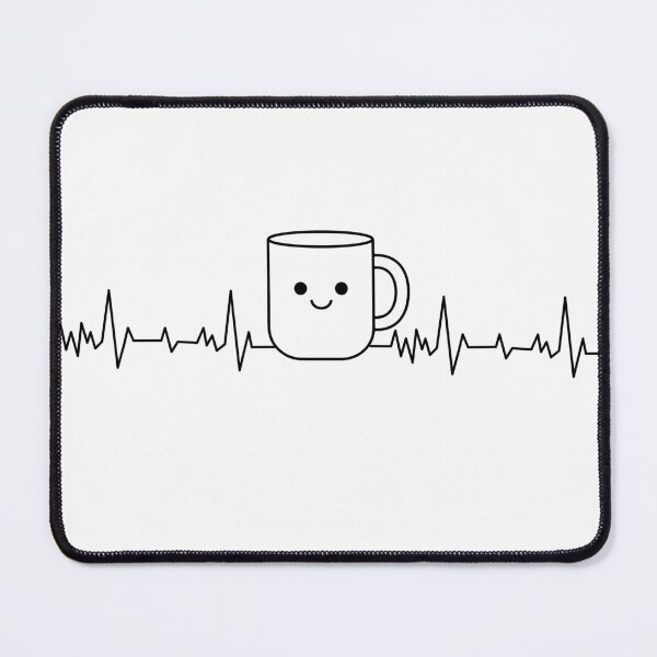 Item preview, Mocha Coffee Heart Beat (ECG\EKG WITH MUG) Line cute design for essential t-shirt and other items. designed and sold by MKTreasures.